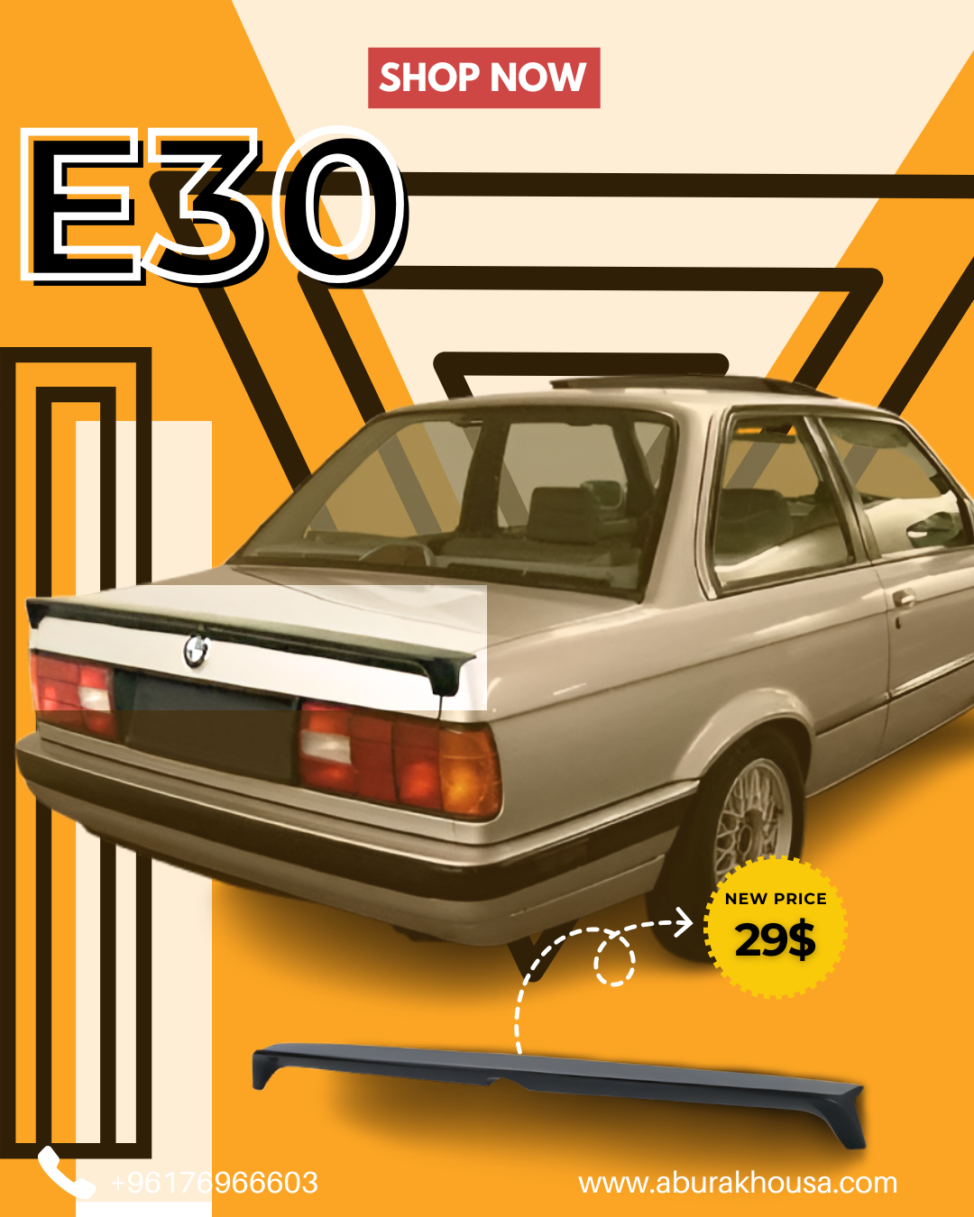 Rear Spoiler For Bmw E30