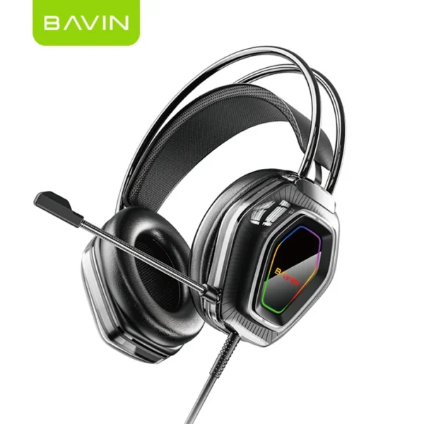 BAVIN BH62 RGB Wired Gaming Over-Ear Headphones w/ 360 Adjustable HD Microphone Vibrant LED Lights BAVIN BH62 RGB Wired Gaming Over-Ear Headphones w/ 360 Adjustable HD Microphone Vibrant LED Lights