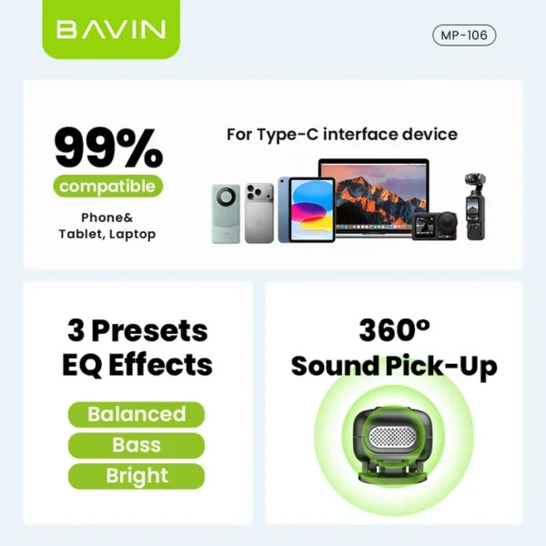 Bavin MP-106 Wireless Microphone Type-C