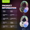 Bavin Avariety Of Cool Lights Disco Pulse Wireless Headphone Built In Mic White BH32