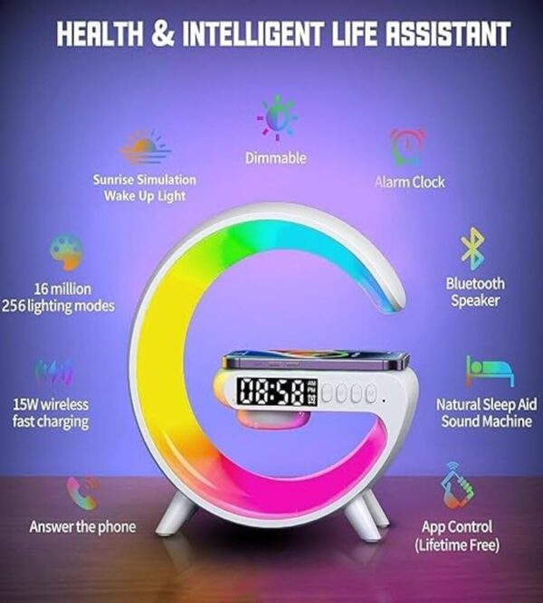 616w9yY4ewL._AC_UF1000,1000_QL80_ G63 Smart Light Sound Machine – RGB Lamp, Speaker & Wireless Charger