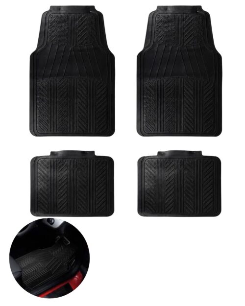 abou rakhousa new (48) 4-PCS/SET CAR FRONT +REAR MAT ANTI-SILP VEHICLE INTERIOR FLOOR MAT WASHABLE FLOOR MAT BLACK