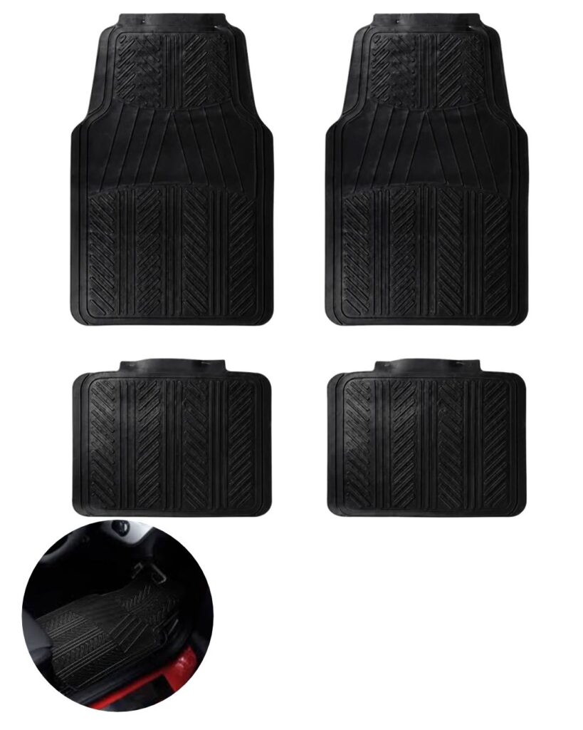 4-PCS/SET CAR FRONT +REAR MAT ANTI-SILP VEHICLE INTERIOR FLOOR MAT WASHABLE FLOOR MAT BLACK(3069)