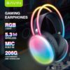 Bavin Avariety Of Cool Lights Disco Pulse Wireless Headphone Built In Mic White BH32