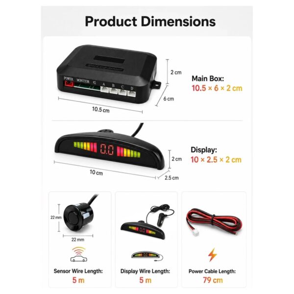 4-Sensor Car Parking Sensor with LED Display